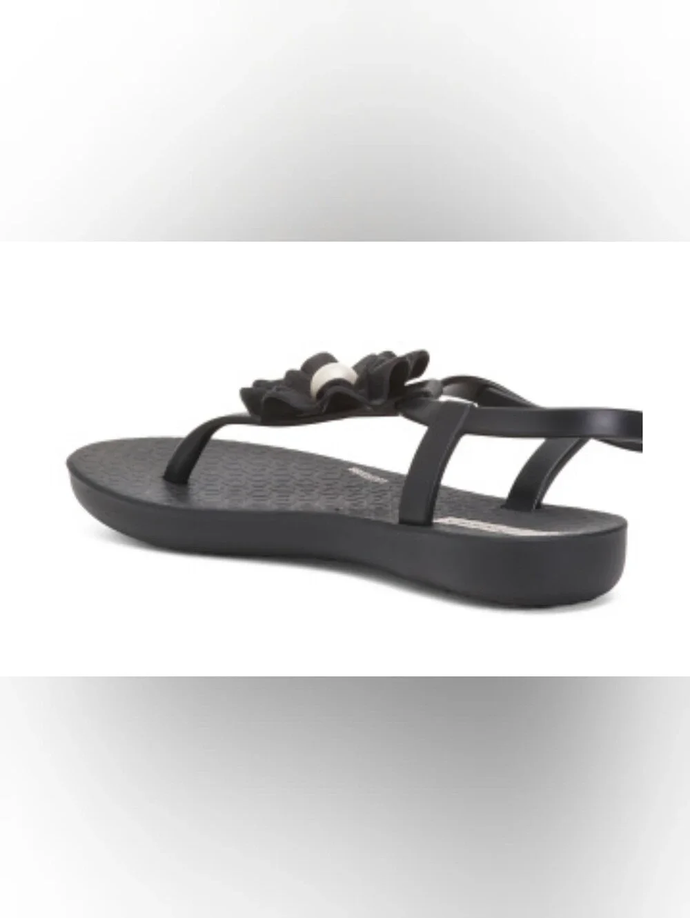NWT Ipanema Black Floral Pearl Backstrap Sandals- Size 13/1